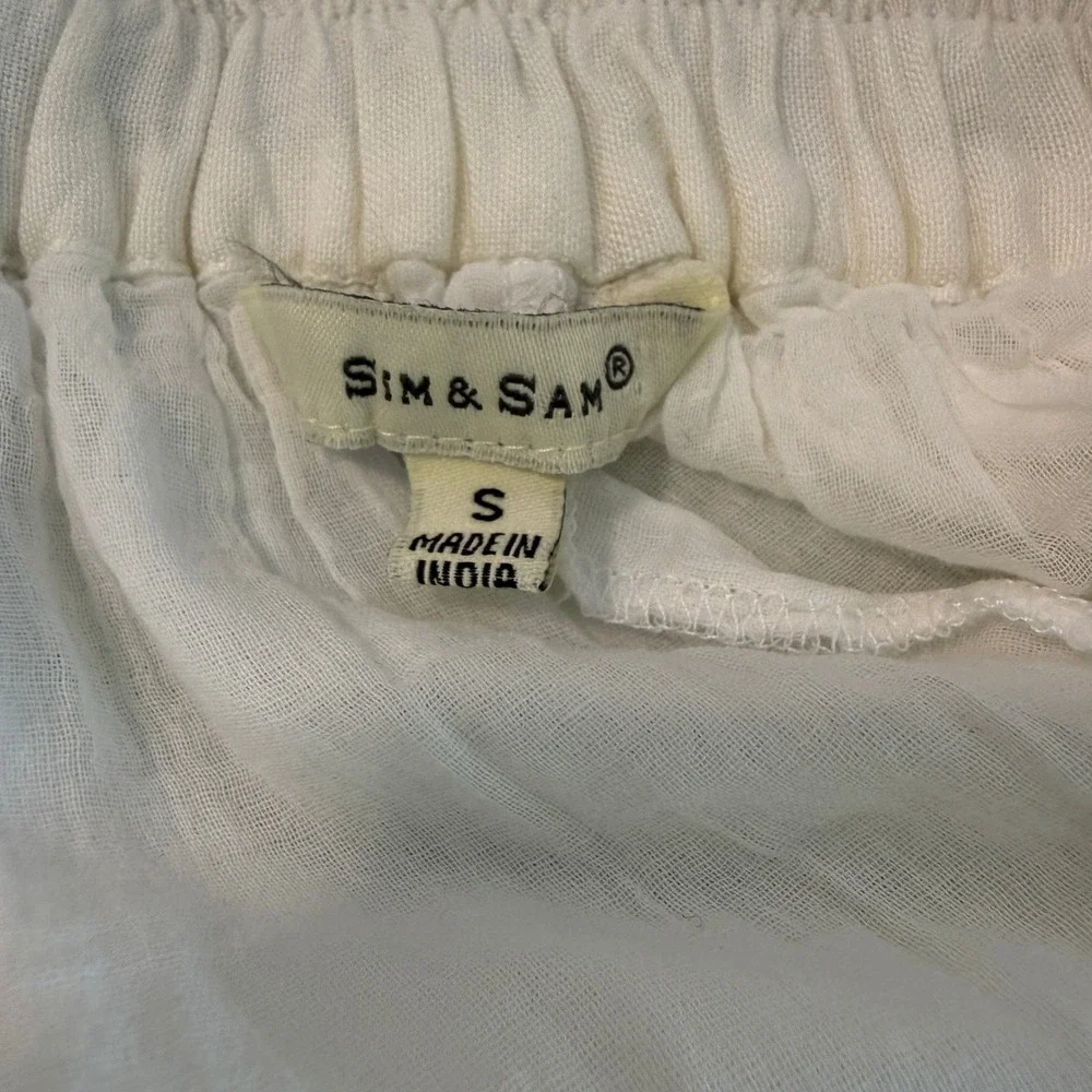 Sim & Sam Y2K Linen‎ Pleated Mini Skirt Women's Size S Flowy Balletcore Coquette